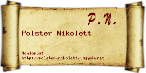 Polster Nikolett névjegykártya